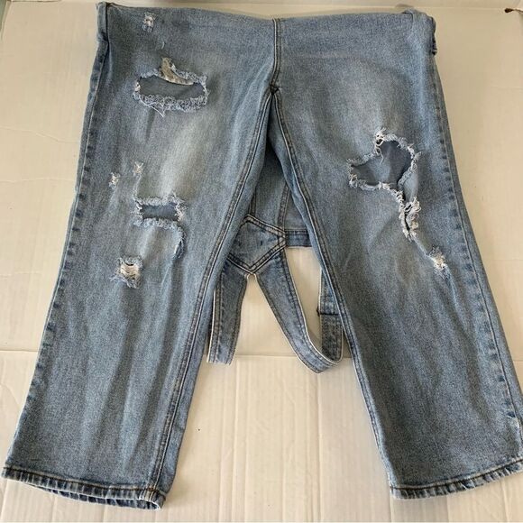 Distressed Denim Overalls Size L - Picture 8 of 8